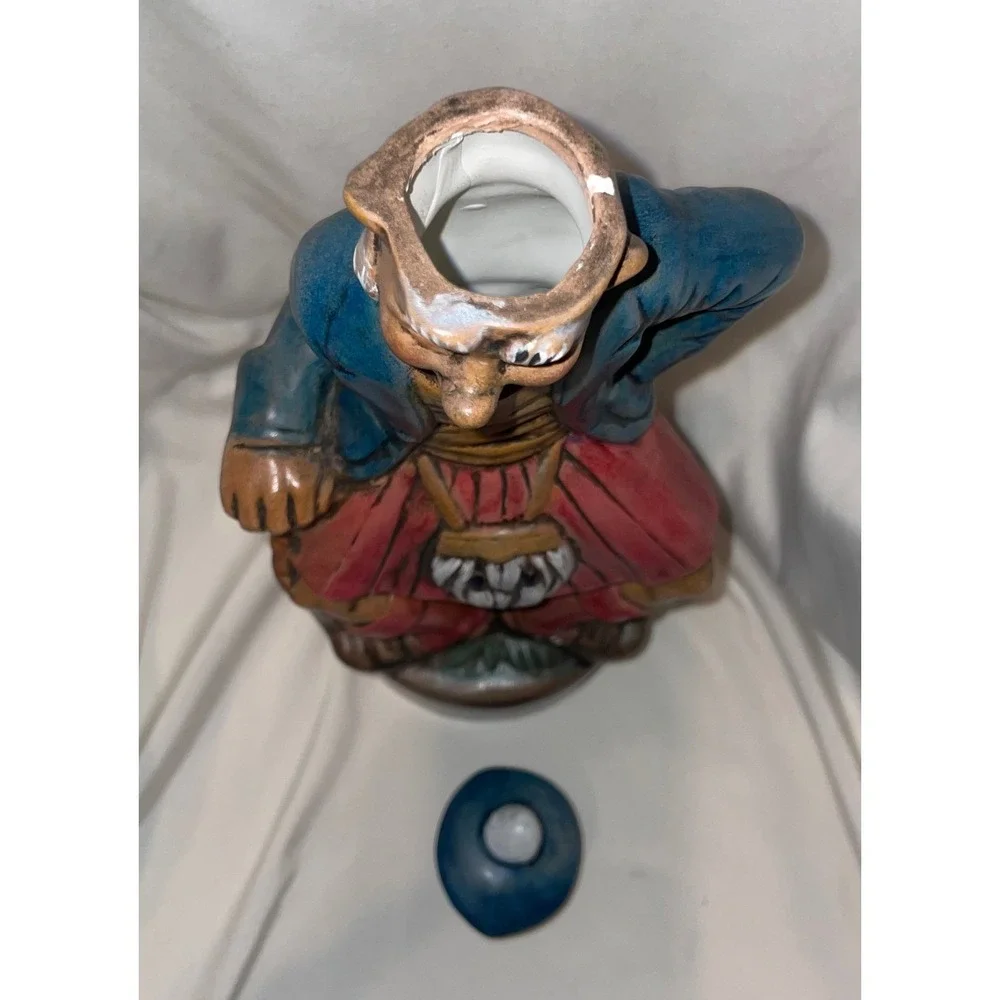 Vintage Ceramic Scotch Decanter Winking Scotsman Kilt Figural Liquor Bottle 12